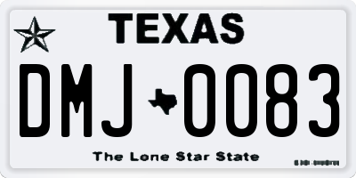 TX license plate DMJ0083