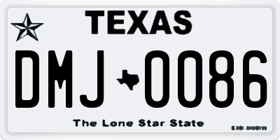 TX license plate DMJ0086