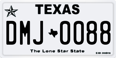 TX license plate DMJ0088