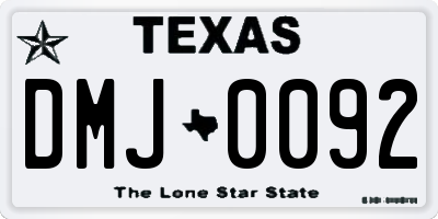 TX license plate DMJ0092