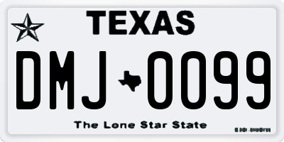 TX license plate DMJ0099