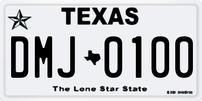 TX license plate DMJ0100