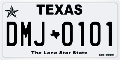 TX license plate DMJ0101