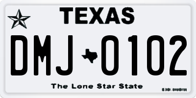 TX license plate DMJ0102