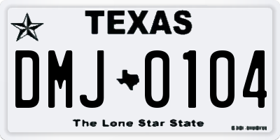 TX license plate DMJ0104