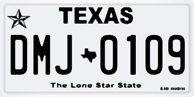 TX license plate DMJ0109