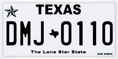 TX license plate DMJ0110