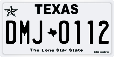 TX license plate DMJ0112