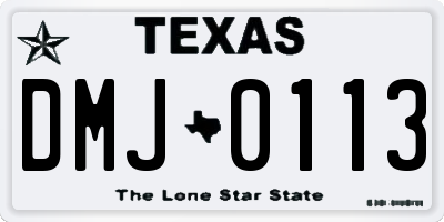 TX license plate DMJ0113