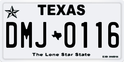 TX license plate DMJ0116