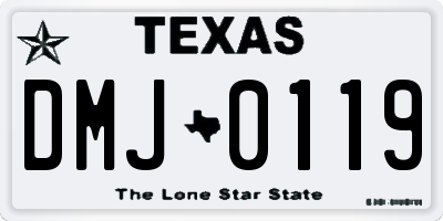 TX license plate DMJ0119