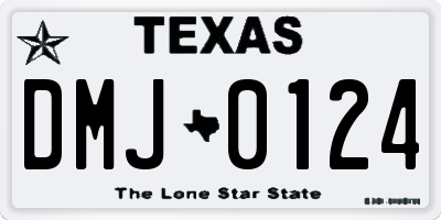 TX license plate DMJ0124