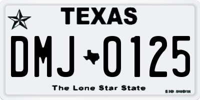 TX license plate DMJ0125