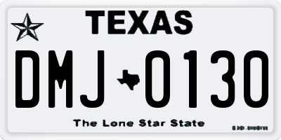 TX license plate DMJ0130