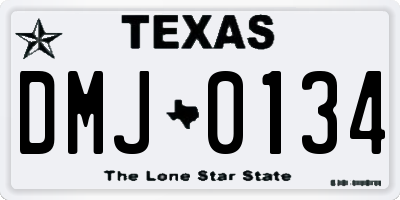 TX license plate DMJ0134