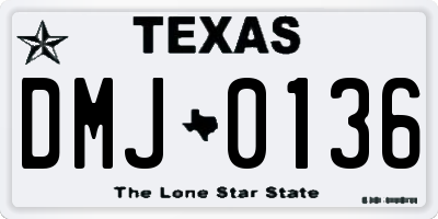 TX license plate DMJ0136