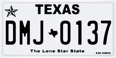 TX license plate DMJ0137