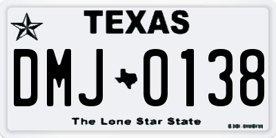TX license plate DMJ0138
