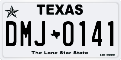 TX license plate DMJ0141