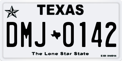 TX license plate DMJ0142