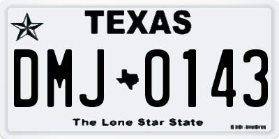 TX license plate DMJ0143