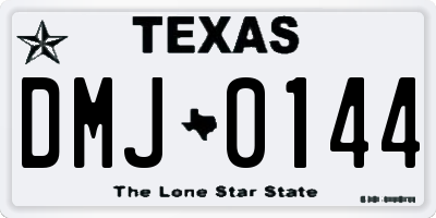 TX license plate DMJ0144
