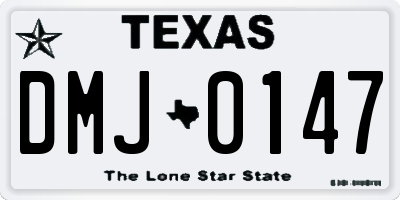 TX license plate DMJ0147