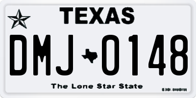 TX license plate DMJ0148