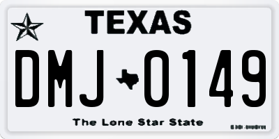 TX license plate DMJ0149