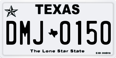 TX license plate DMJ0150