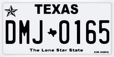 TX license plate DMJ0165