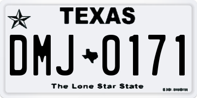 TX license plate DMJ0171