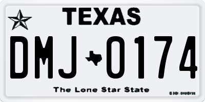 TX license plate DMJ0174