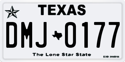 TX license plate DMJ0177