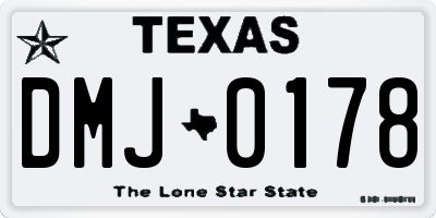 TX license plate DMJ0178