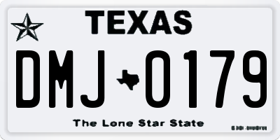 TX license plate DMJ0179