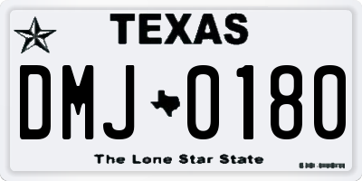 TX license plate DMJ0180