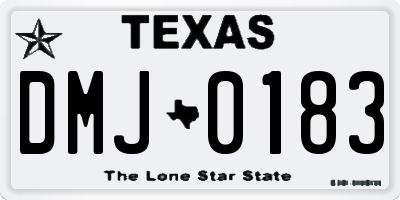 TX license plate DMJ0183