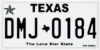 TX license plate DMJ0184