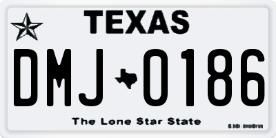 TX license plate DMJ0186