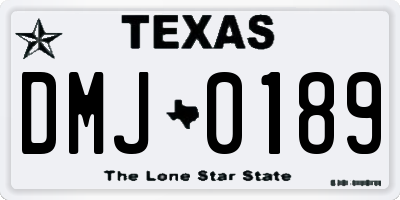 TX license plate DMJ0189