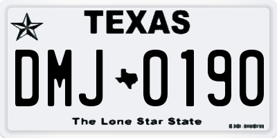 TX license plate DMJ0190