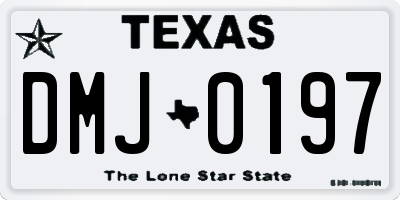 TX license plate DMJ0197