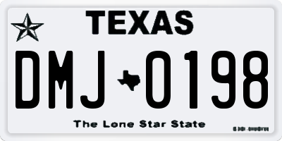 TX license plate DMJ0198