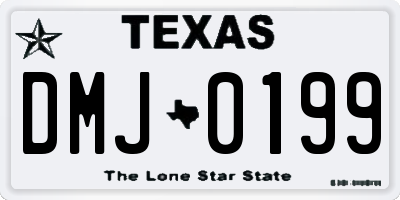 TX license plate DMJ0199