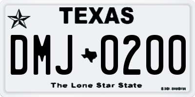 TX license plate DMJ0200