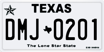 TX license plate DMJ0201