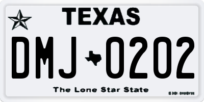 TX license plate DMJ0202