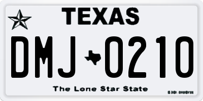 TX license plate DMJ0210