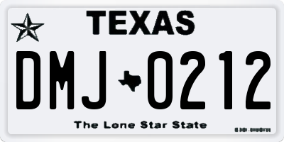 TX license plate DMJ0212